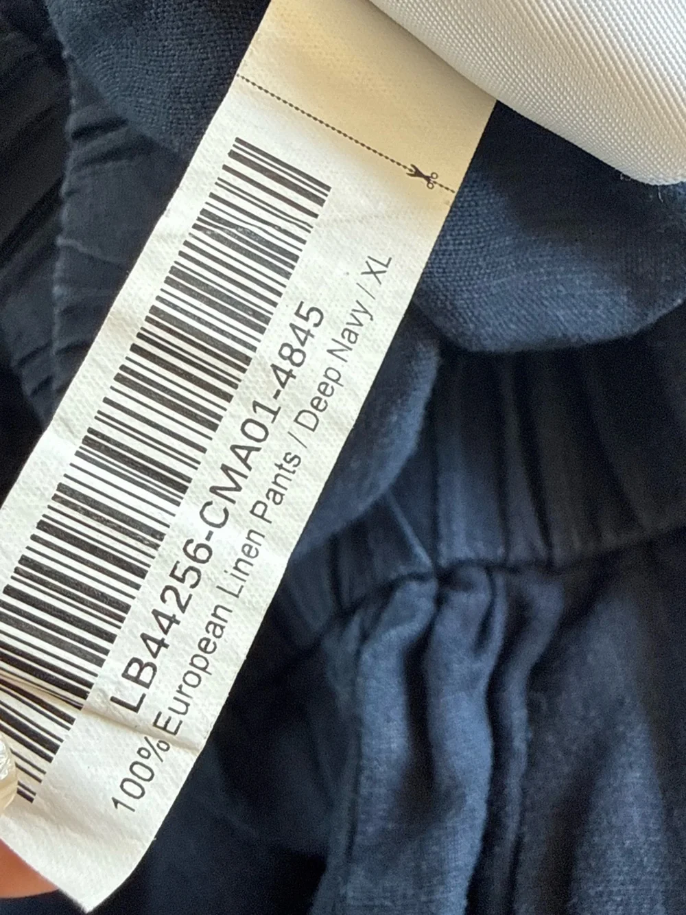 Quince 100% European Linen Pants Navy Blue Elastic Waist Wide Leg XL Womens